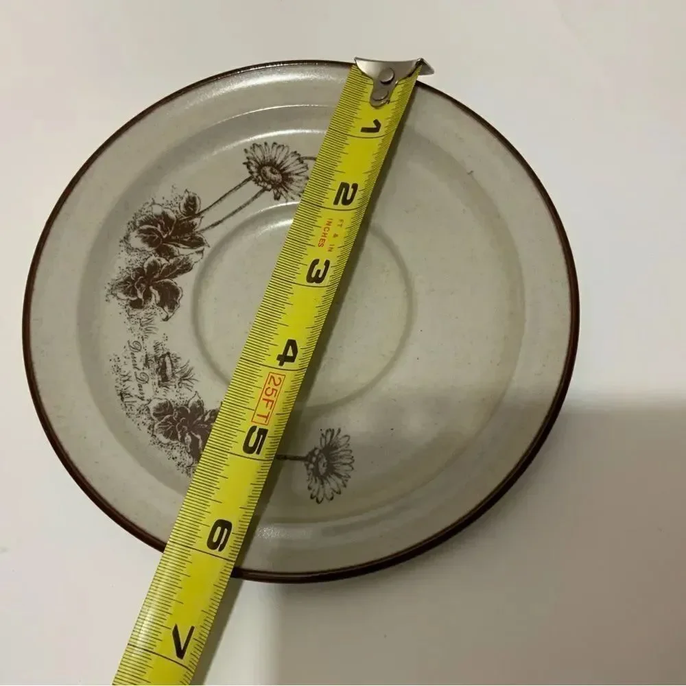 Noritake Stoneware Desert Flowers Saucer Plates Brown 8341 Desert Daisy Lot of 4